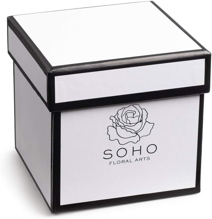 | Roses in a Box | Genuine Roses That Last for Years (White Square 4Ct, Radiant Pink) | Mothers Day Gifts