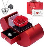 Eternal Rose & Love Necklace Gift Set